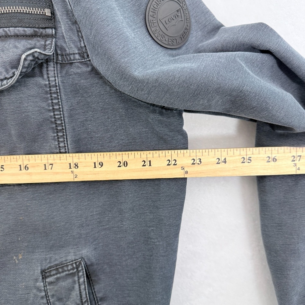 Levis Bomber Jacket Mens L Gray Full Zip Military Quilted Line - Picture 7 of 11